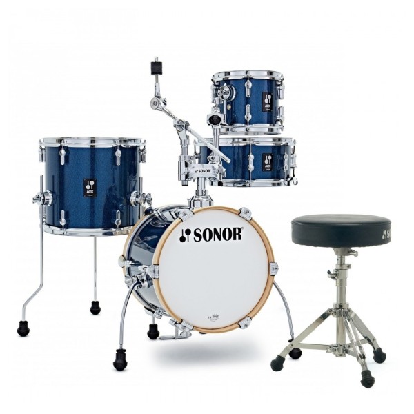 Sonor AQX 14'' Micro Shell Pack w/Free Throne, Blue Ocean Sparkle