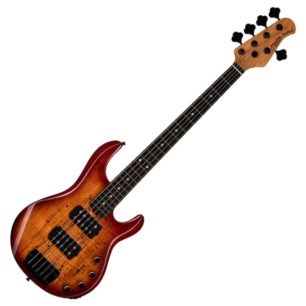 Sterling StingRay 5 HH RAY35HH Spalted Maple, Blood Orange Burst