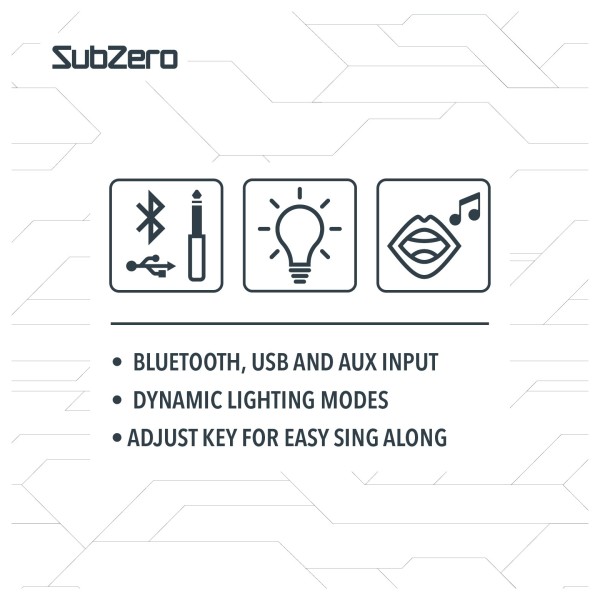 SubZero PartyVox DSP Karaoke Machine With Wireless Microphones