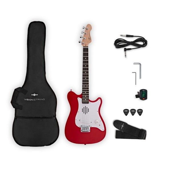 VISIONSTRING Mini Electric Guitar, Red