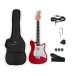 VISIONSTRING Mini Guitarra Eléctrica con Altavoz Integrado, Rojo