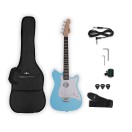 VISIONSTRING Mini Electric Guitar with In-Built Speaker, Blue