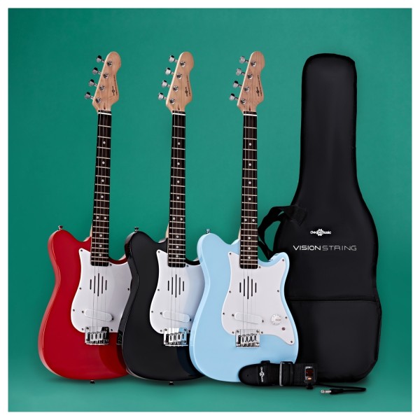 VISIONSTRING Mini Electric Guitar, Black
