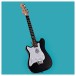 VISIONSTRING Mini Left-Handed Electric Guitar, Black
