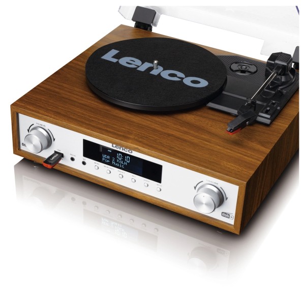 Lenco MC-160WD Bluetooth Turntable with Speakers, Wood - Detail