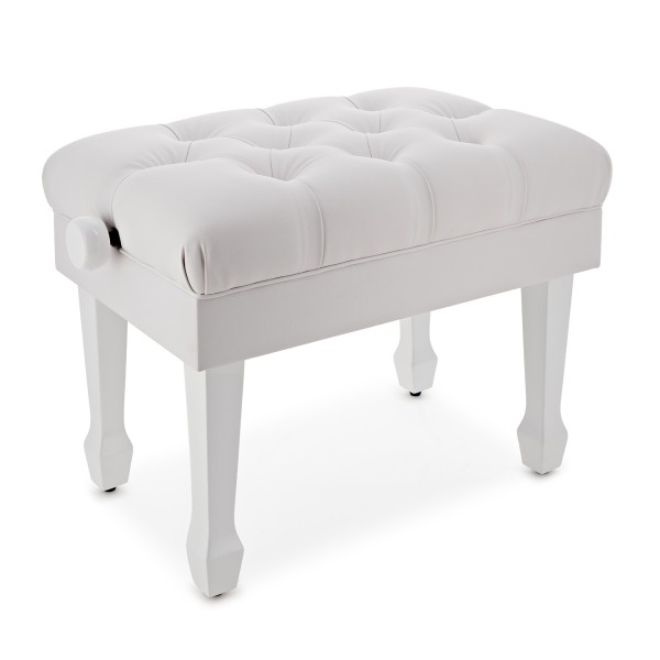 Deluxe Hydraulic Piano Stool, Satin White