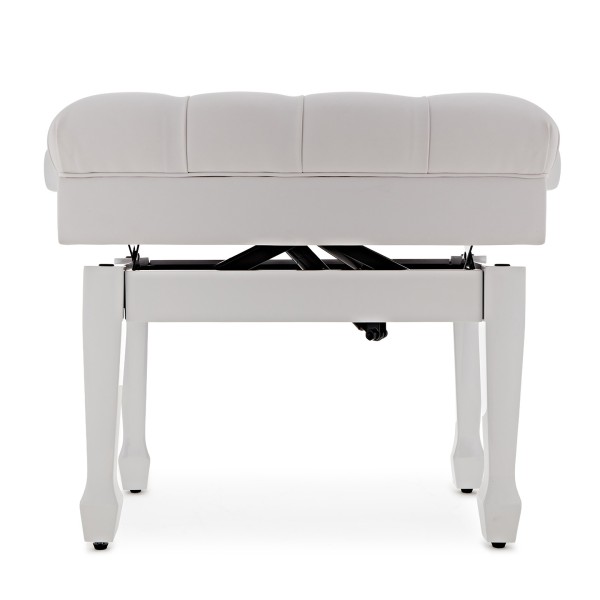 Deluxe Hydraulic Piano Stool, Satin White
