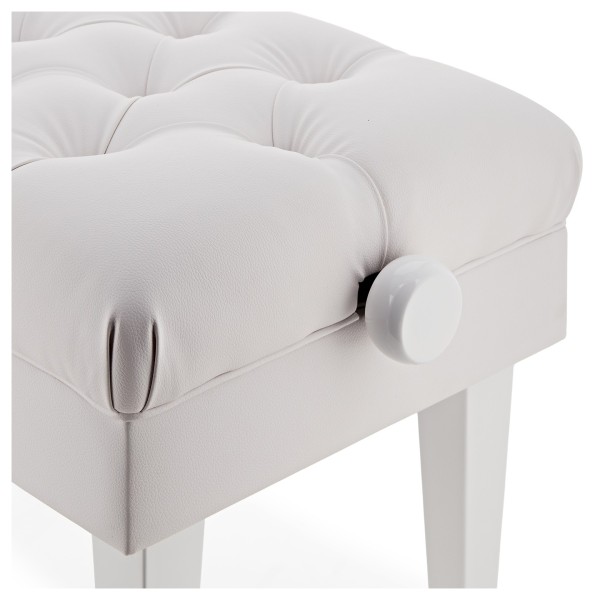 Deluxe Hydraulic Piano Stool, Satin White