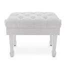 Deluxe Hydraulic Piano Stool by Gear4music, Satin White