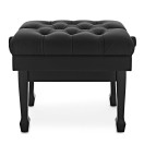 Deluxe Hydraulic Piano Stool by Gear4music, Satin Black