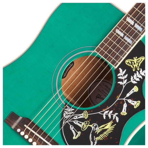 Gibson Hummingbird Standard, Translucent Teal - soundhole