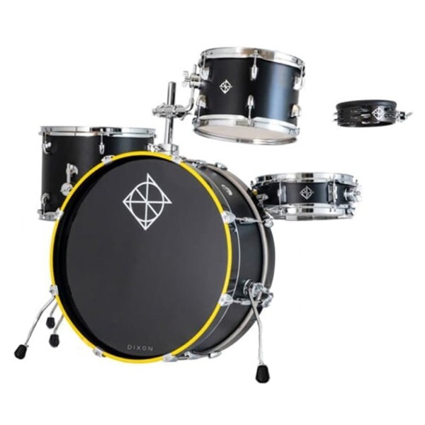 Dixon Drums 'Little Roomer' 20'' 5pc Shell Pack, Gloss Black w/Yellow Hoops