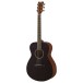 Yamaha FS400 Concert Acoustic Guitar, Smoky Black - angled