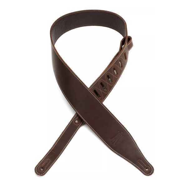Levys Like Butter Leather 2 1/2 Inch Guitar Strap - Distressed Dark Brown