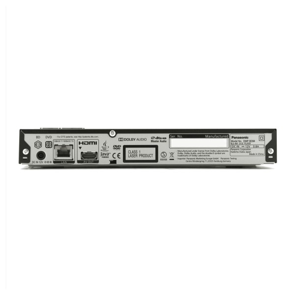 Panasonic Smart Network 2D Bluray Disk Player rear view