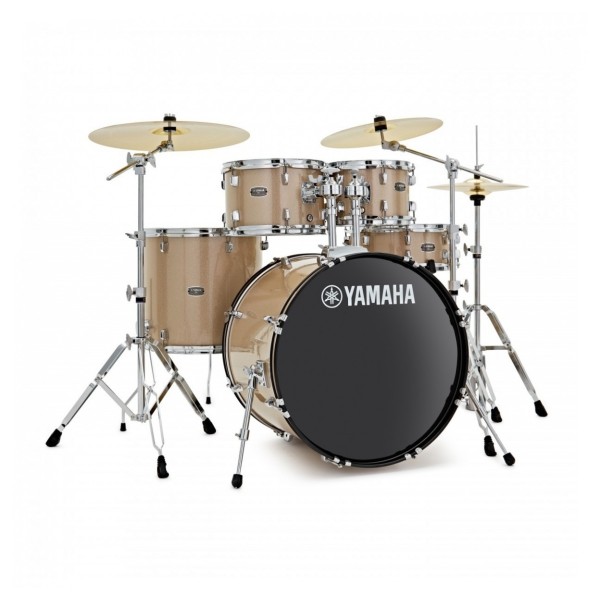 Yamaha Rydeen 20" Drum Kit with Paiste Cymbals & DS550U Drum Throne, Champagne Glitter