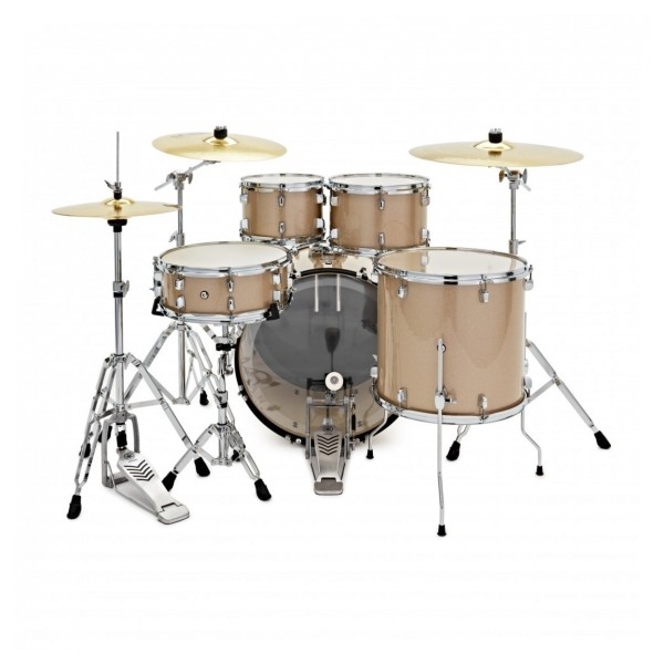 Yamaha Rydeen 20" Drum Kit with Paiste Cymbals & DS550U Drum Throne, Champagne Glitter