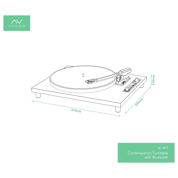 AVCOM Contemporary Turntable with Bluetooth