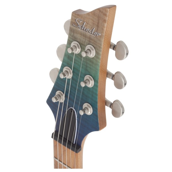 Schecter C-1 Standard Plus, Blue Fade - headstock