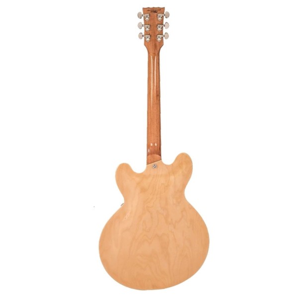 Vintage VSA500 Reissued Semi Acoustic, Natural Maple back