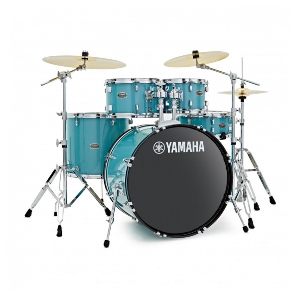 Yamaha Rydeen 20" Drum Kit with Paiste Cymbals & DS550U Drum Throne, Turquoise Glitter