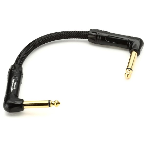 Warm Audio 6-Inch Premier Gold Right Angle to Right Angle Pedalboard Patch Cable - Main