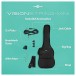 VISIONSTRING Mini Electric Guitar with In-Built Speaker, Black