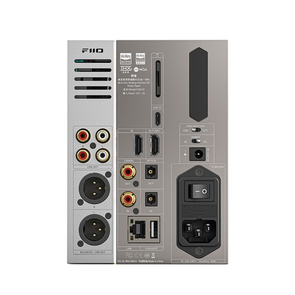 FiiO R9 Desktop Media Player, Titanium - Rear