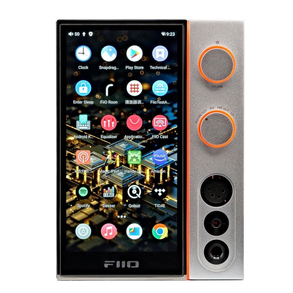 FiiO R9 Desktop Media Player, Titanium - front home screen
