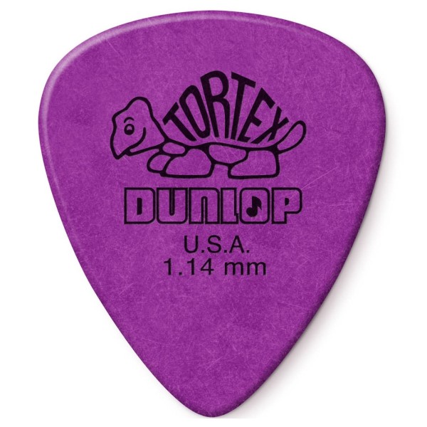 Dunlop 418P Tortex Standard Picks, 1.14mm, 12 Pack
