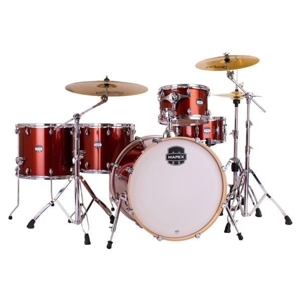 Mapex Mars Birch 22'' 5pc Crossover Shell Pack, Blood Orange Sparkle
