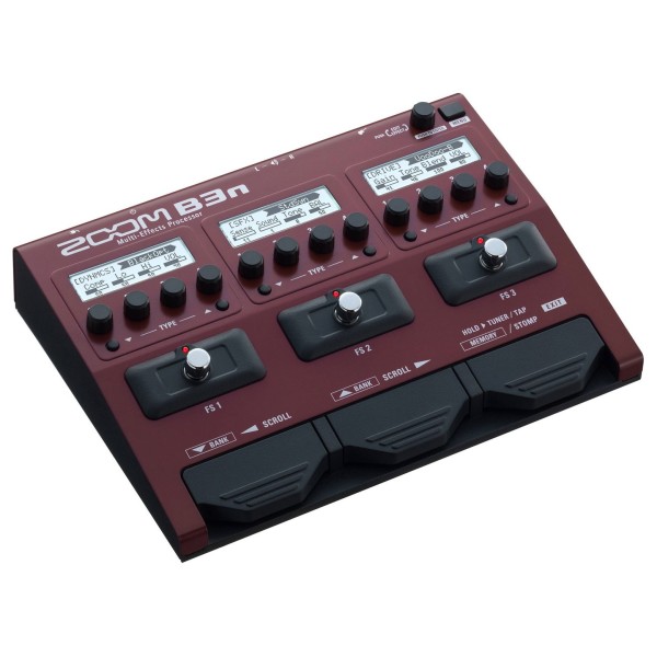 Zoom B3n Effects and Amp Simulator Pedal - Angled