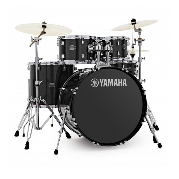 Yamaha Rydeen 20" Drum Kit with Paiste Cymbals & DS550U Drum Throne, Black Glitter