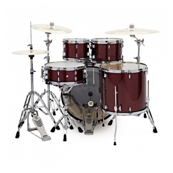 Yamaha Rydeen 20" Drum Kit with Paiste Cymbals & DS550U Drum Throne, Burgundy Glitter