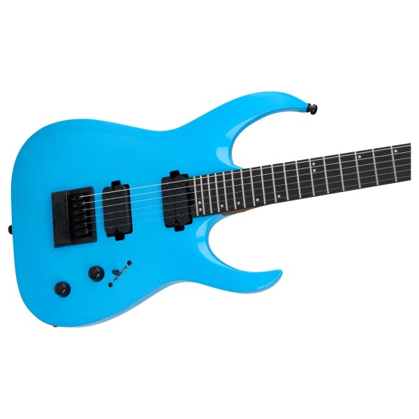 Jackson Pro Plus Series Signature Misha Mansoor Juggernaut ET6, Ebony Fingerboard, Riviera Blue angle 