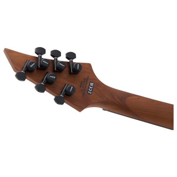 Jackson Pro Plus Series Signature Misha Mansoor Juggernaut ET6, Ebony Fingerboard, Riviera Blue headstock back 
