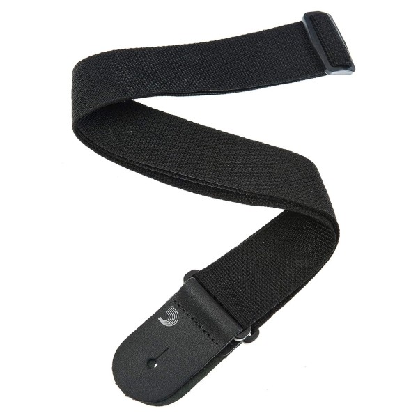 Daddario Cotton Guitar Strap Black, Coiled