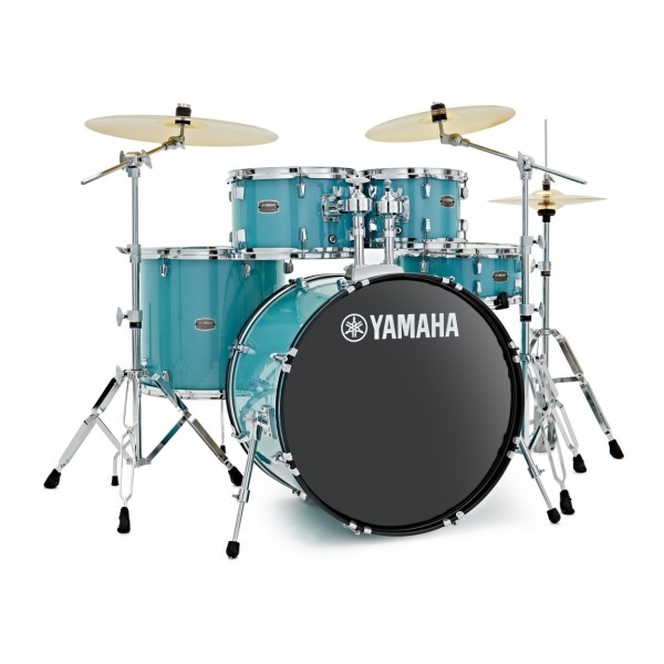 Yamaha Rydeen 22" Drum Kit with Paiste Cymbals & DS550U Drum Throne, Turquoise Glitter