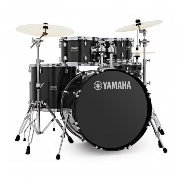 Yamaha Rydeen 22" Drum Kit with Paiste Cymbals & DS550U Drum Throne, Black Glitter