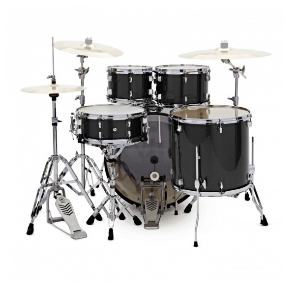 Yamaha Rydeen 22" Drum Kit with Paiste Cymbals & DS550U Drum Throne, Black Glitter
