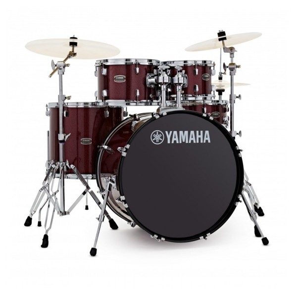 Yamaha Rydeen 22" Drum Kit with Paiste Cymbals & DS550U Drum Throne, Burgundy Glitter