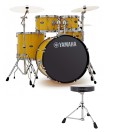 Yamaha Rydeen 22" Drum Kit with Paiste Cymbals & DS550U Drum Throne, Mellow Yellow