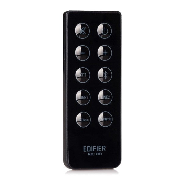 Edifier R2000DB Active 2.0 Bluetooth Bookshelf Speaker Set, Brown - remote 