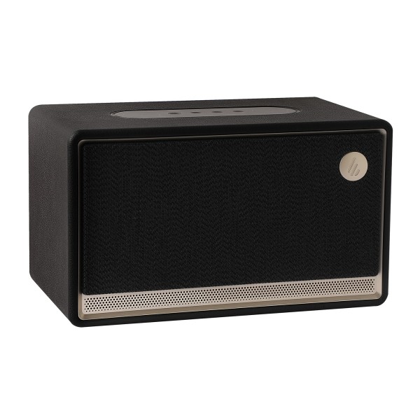 Edifier ES300 Tabletop Bluetooth Hi-Res Airplay 2 Speaker With Built In Battery, Black Walnut - left 
