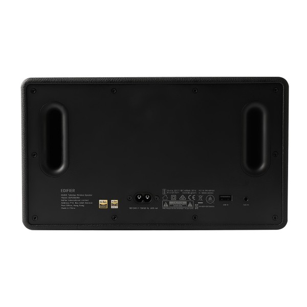 Edifier ES300 Tabletop Bluetooth Hi-Res Airplay 2 Speaker With Built In Battery, Black Walnut - rear 