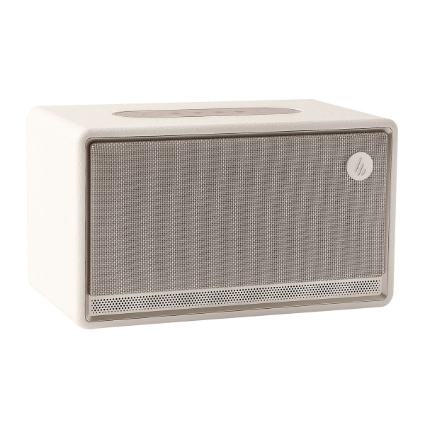 Edifier ES300 Tabletop Bluetooth Hi-Res Airplay 2 Speaker With Built In Battery, Ivory - left 