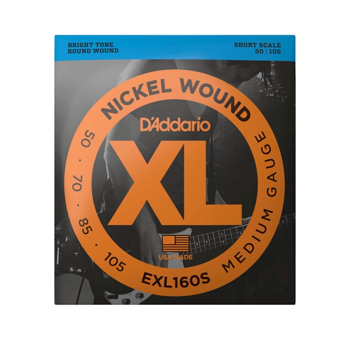 DAddario EXL160S Nickel Wound Bass Guitar Strings Medium 50-105 Short Scale