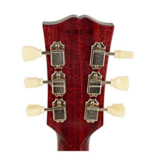Gibson Custom 1958 Les Paul Standard Reissue VOS, Washed Cherry Sunburst #85370 - back of headstock