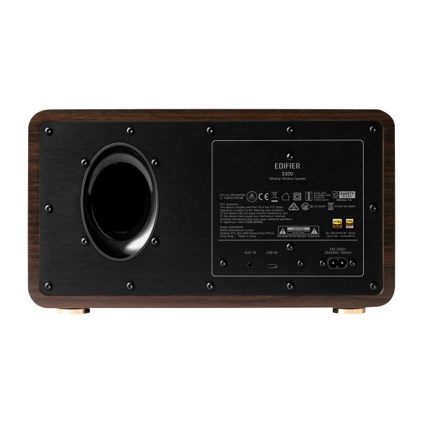 Edifier S300 Tabletop Bluetooth Hi-Res Airplay 2 Speaker, Black Walnut - rear 