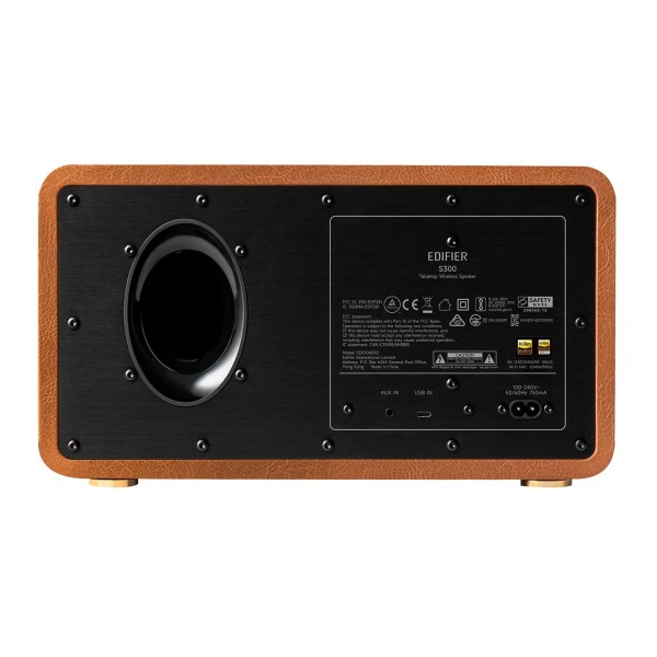 Edifier S300 Tabletop Bluetooth Hi-Res Airplay 2 Speaker, Brown - rear 